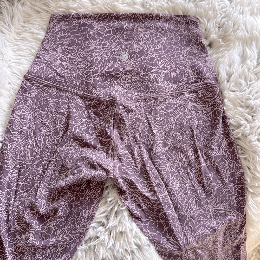 Lululemon High-Rise Purple Printed Align Pants-Size XS